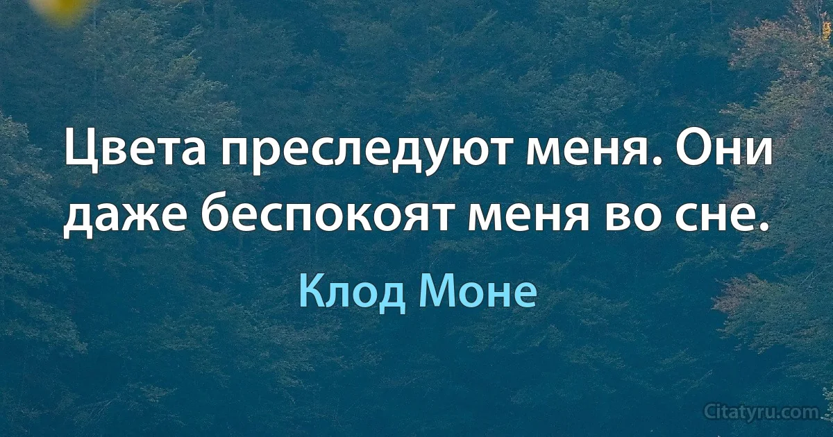 Цвета преследуют меня. Они даже беспокоят меня во сне. (Клод Моне)