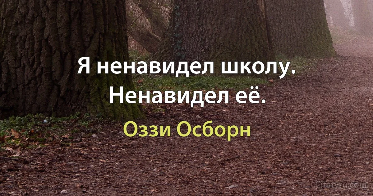 Я ненавидел школу. Ненавидел её. (Оззи Осборн)