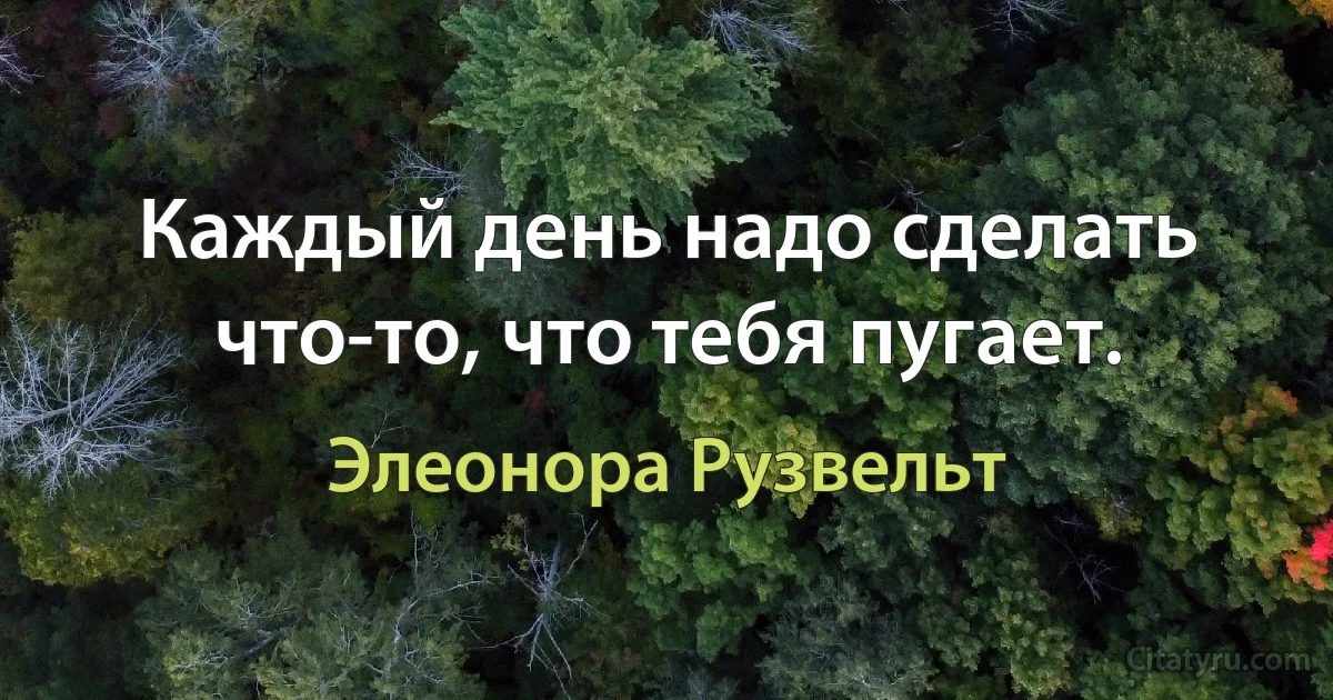 Каждый день надо сделать что-то, что тебя пугает. (Элеонора Рузвельт)