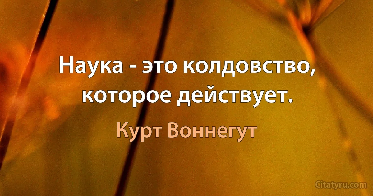 Наука - это колдовство, которое действует. (Курт Воннегут)