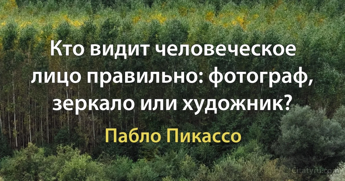 Кто видит человеческое лицо правильно: фотограф, зеркало или художник? (Пабло Пикассо)