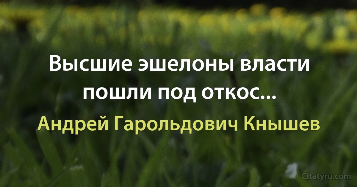 Высшие эшелоны власти пошли под откос... (Андрей Гарольдович Кнышев)