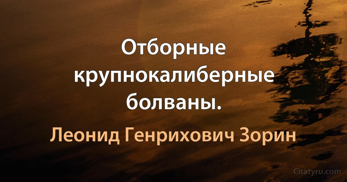 Отборные крупнокалиберные болваны. (Леонид Генрихович Зорин)