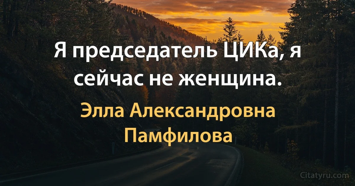 Я председатель ЦИКа, я сейчас не женщина. (Элла Александровна Памфилова)