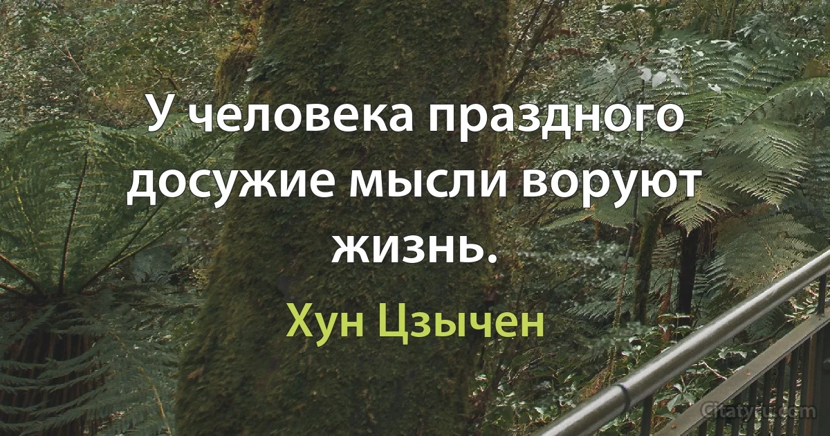 У человека праздного досужие мысли воруют жизнь. (Хун Цзычен)