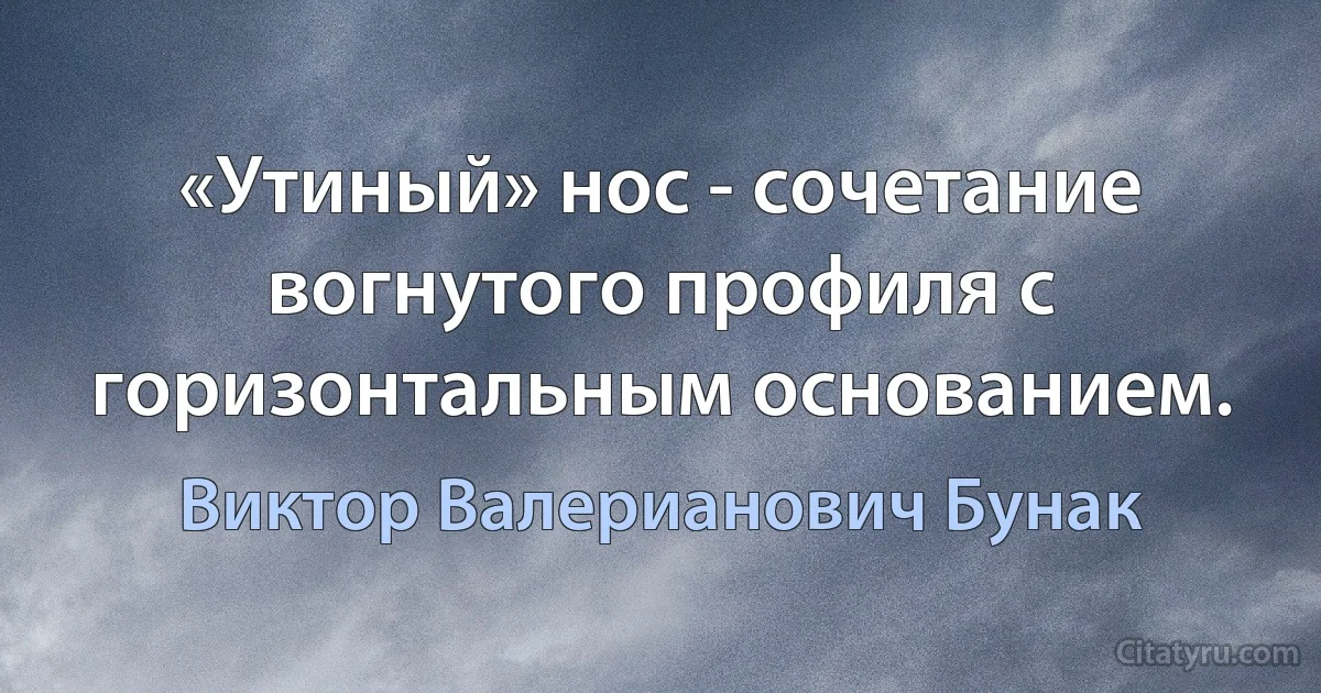 «Утиный» нос - сочетание вогнутого профиля с горизонтальным основанием. (Виктор Валерианович Бунак)