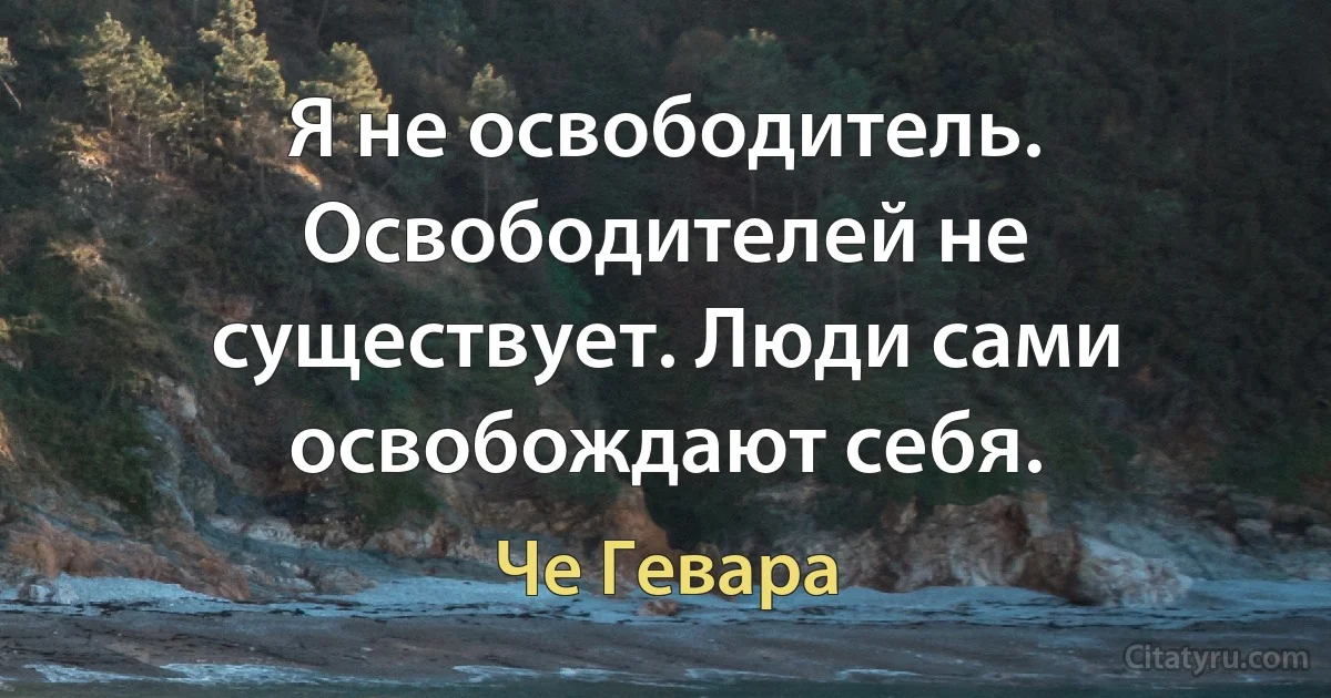 Я не освободитель. Освободителей не существует. Люди сами освобождают себя. (Че Гевара)