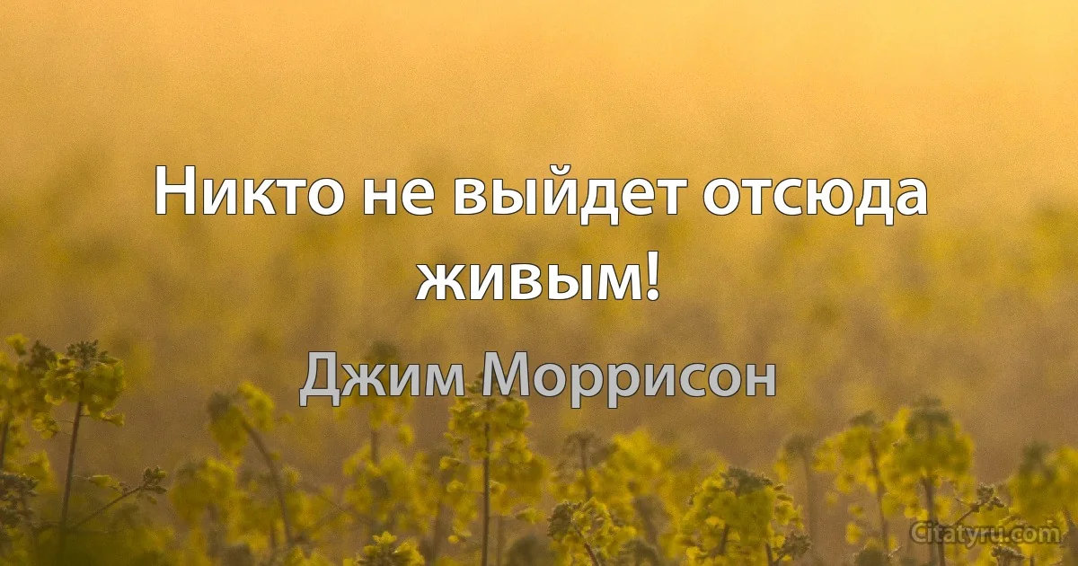 Никто не выйдет отсюда живым! (Джим Моррисон)