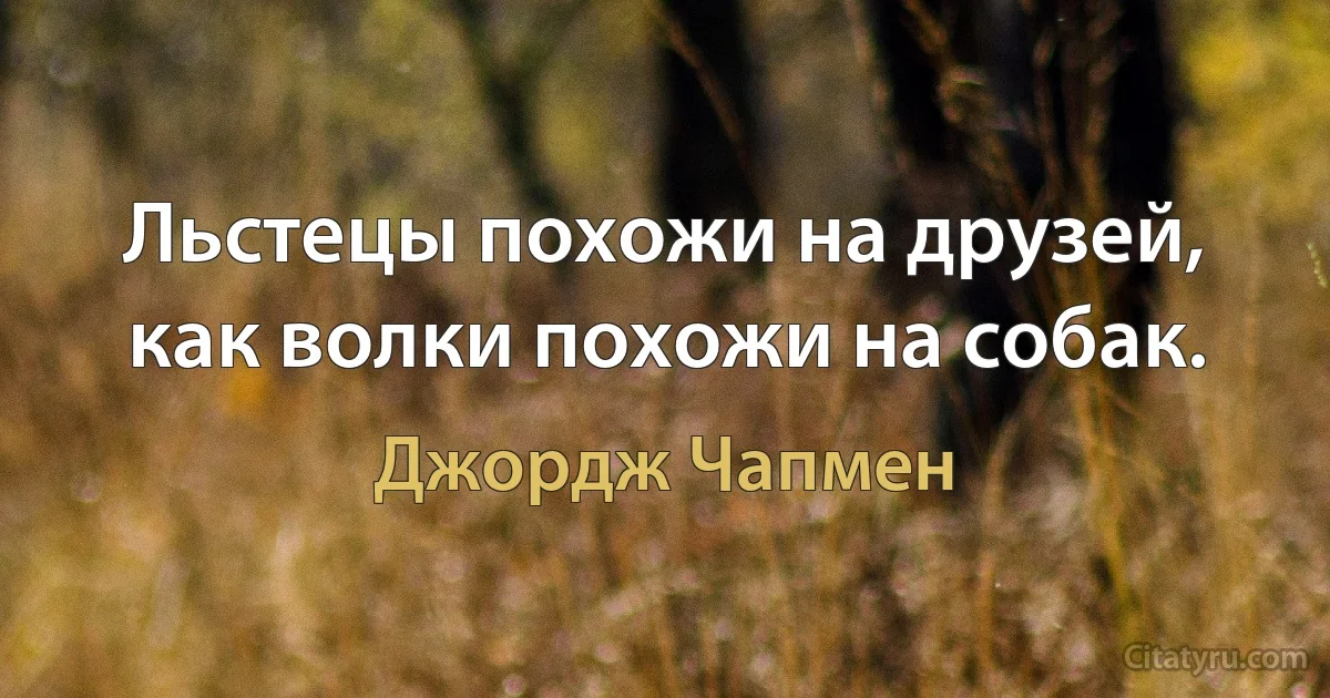 Льстецы похожи на друзей, как волки похожи на собак. (Джордж Чапмен)