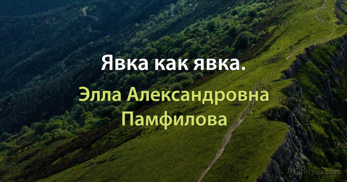 Явка как явка. (Элла Александровна Памфилова)