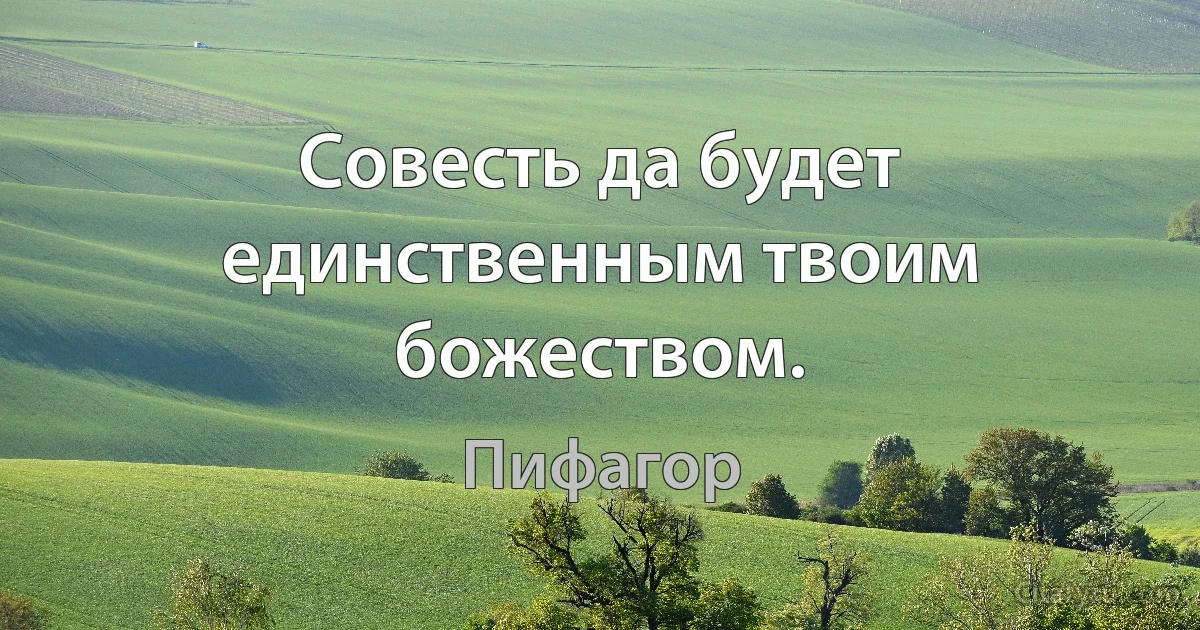 Совесть да будет единственным твоим божеством. (Пифагор)