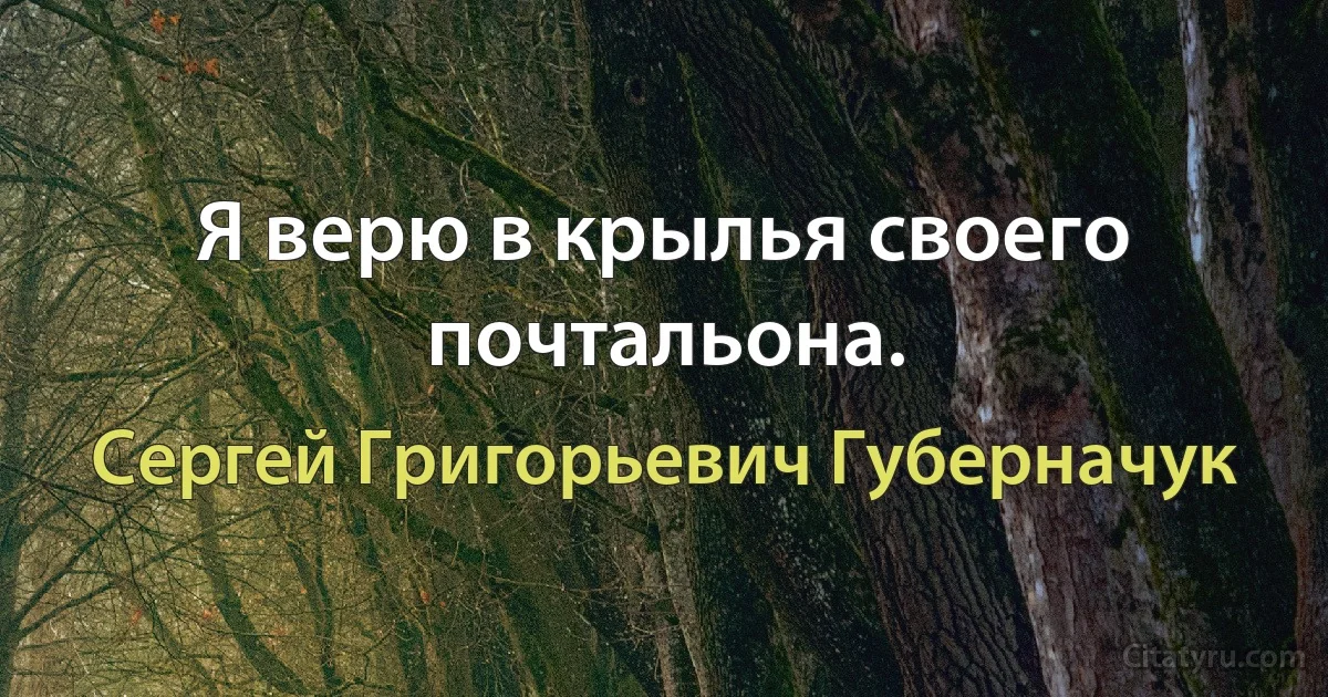 Я верю в крылья своего почтальона. (Сергей Григорьевич Губерначук)