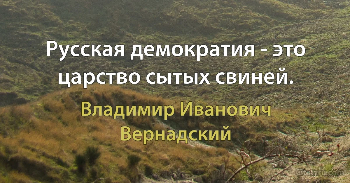 Русская демократия - это царство сытых свиней. (Владимир Иванович Вернадский)