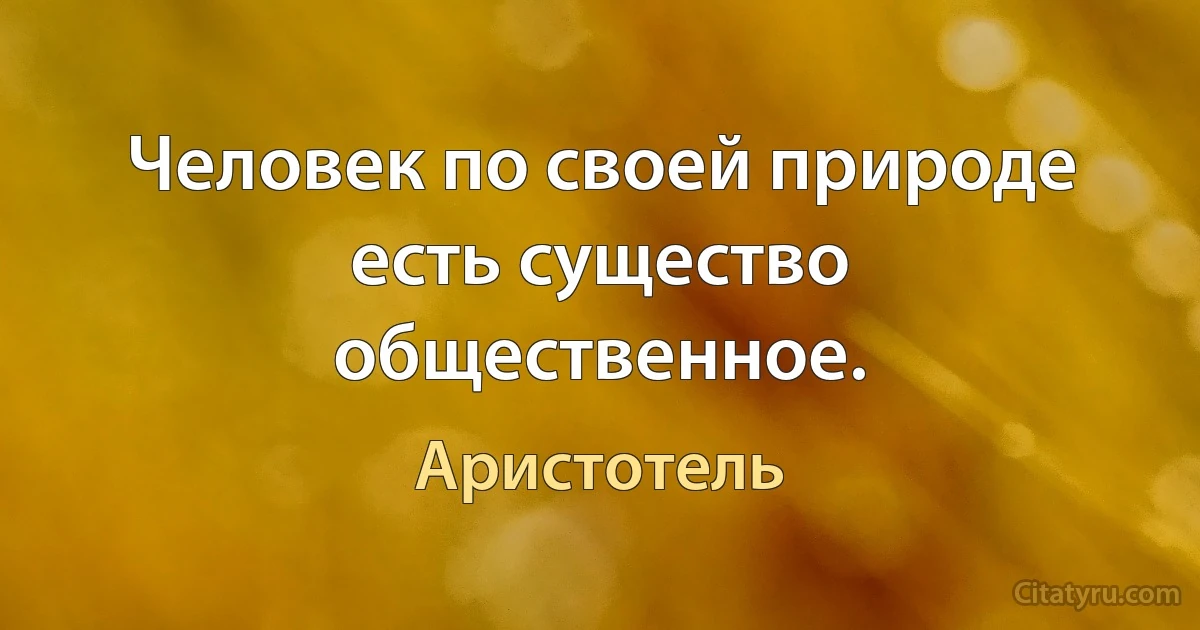 Человек по своей природе есть существо общественное. (Аристотель)