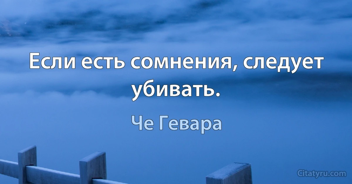 Если есть сомнения, следует убивать. (Че Гевара)