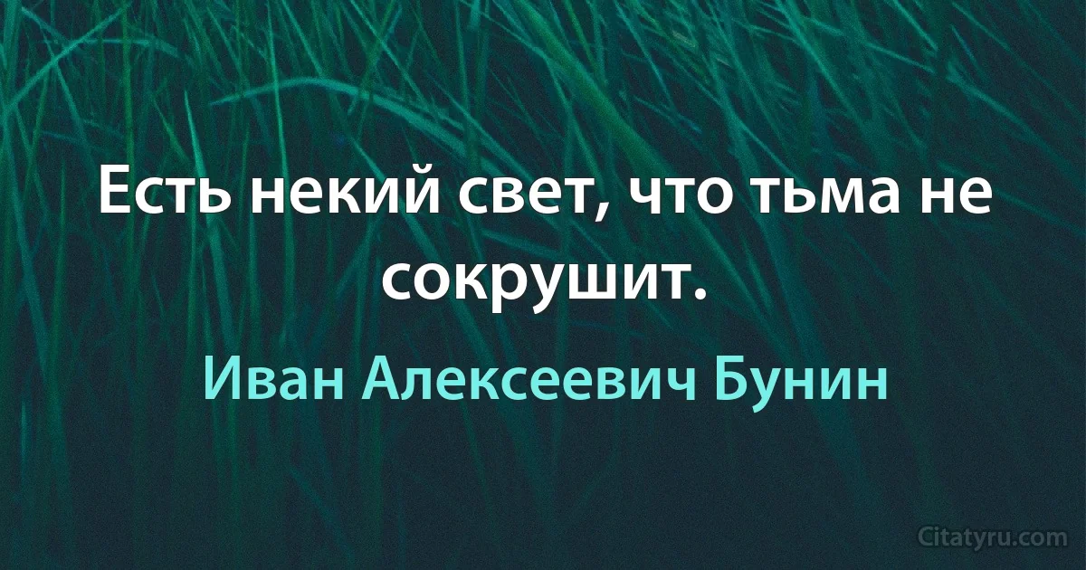 Есть некий свет, что тьма не сокрушит. (Иван Алексеевич Бунин)