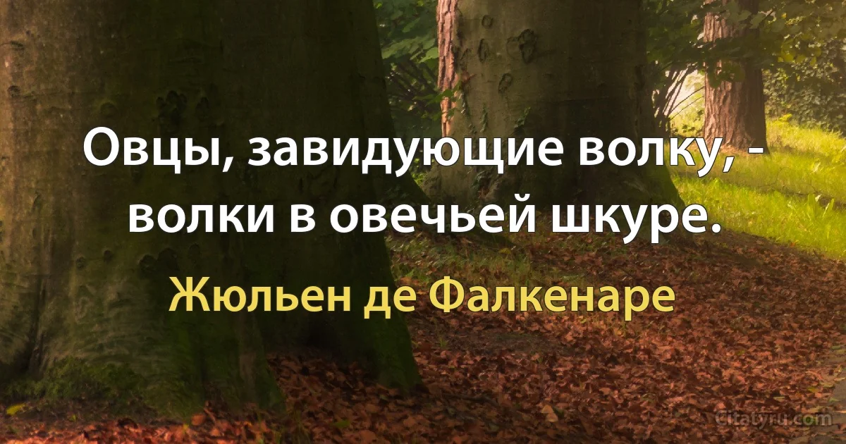 Овцы, завидующие волку, - волки в овечьей шкуре. (Жюльен де Фалкенаре)