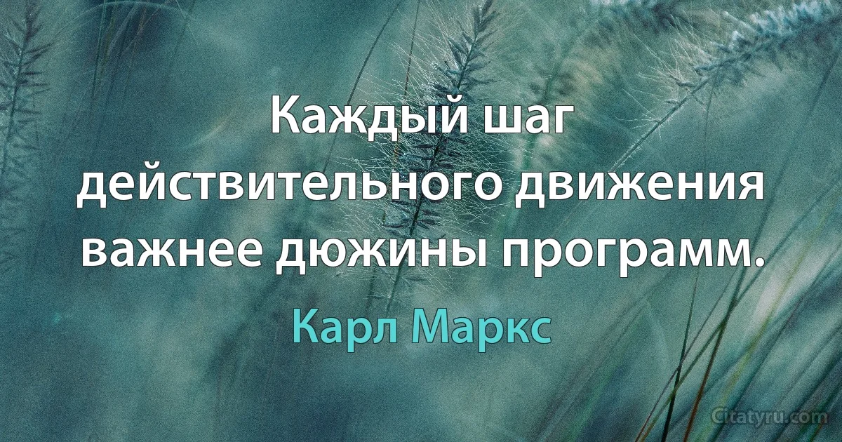 Каждый шаг действительного движения важнее дюжины программ. (Карл Маркс)