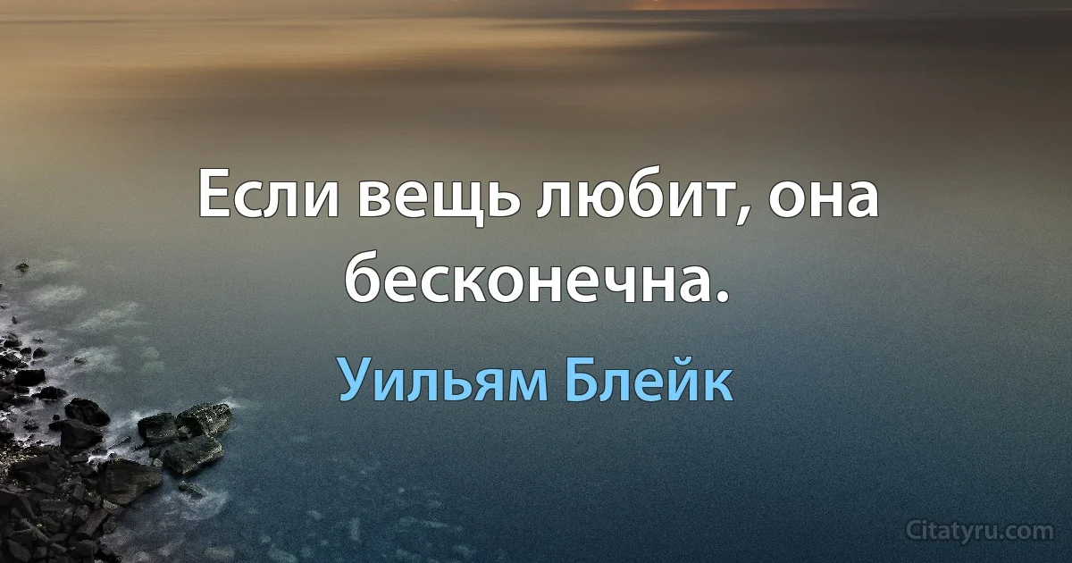 Если вещь любит, она бесконечна. (Уильям Блейк)