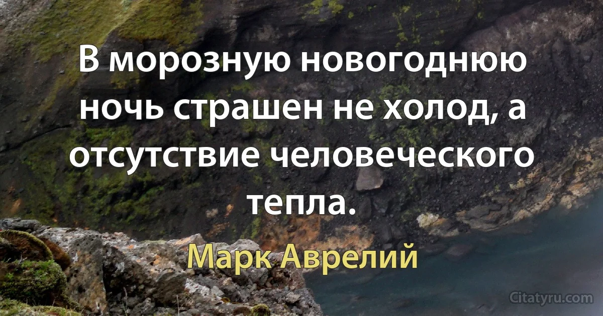 В морозную новогоднюю ночь страшен не холод, а отсутствие человеческого тепла. (Марк Аврелий)