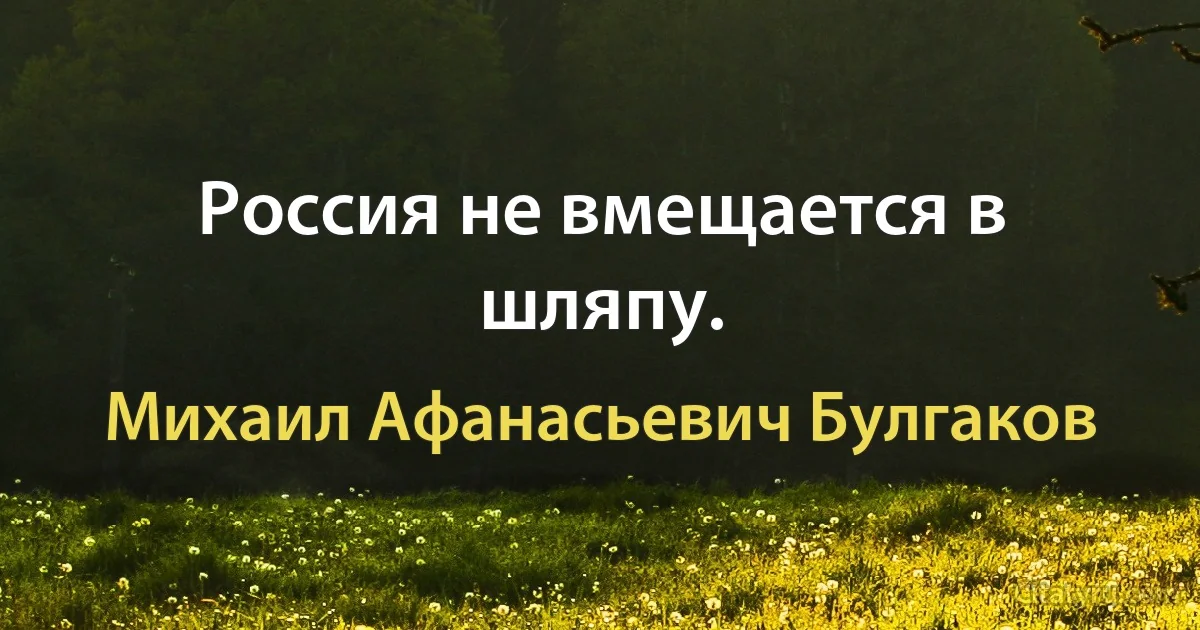 Россия не вмещается в шляпу. (Михаил Афанасьевич Булгаков)