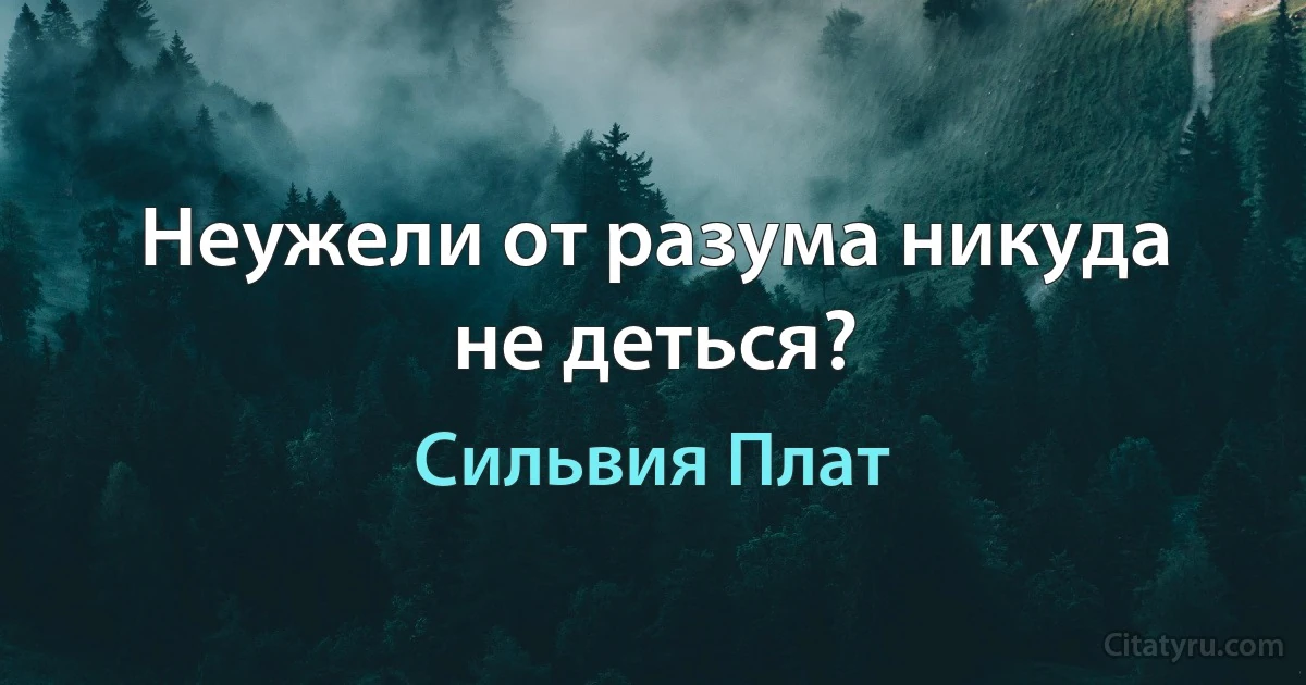 Неужели от разума никуда не деться? (Сильвия Плат)