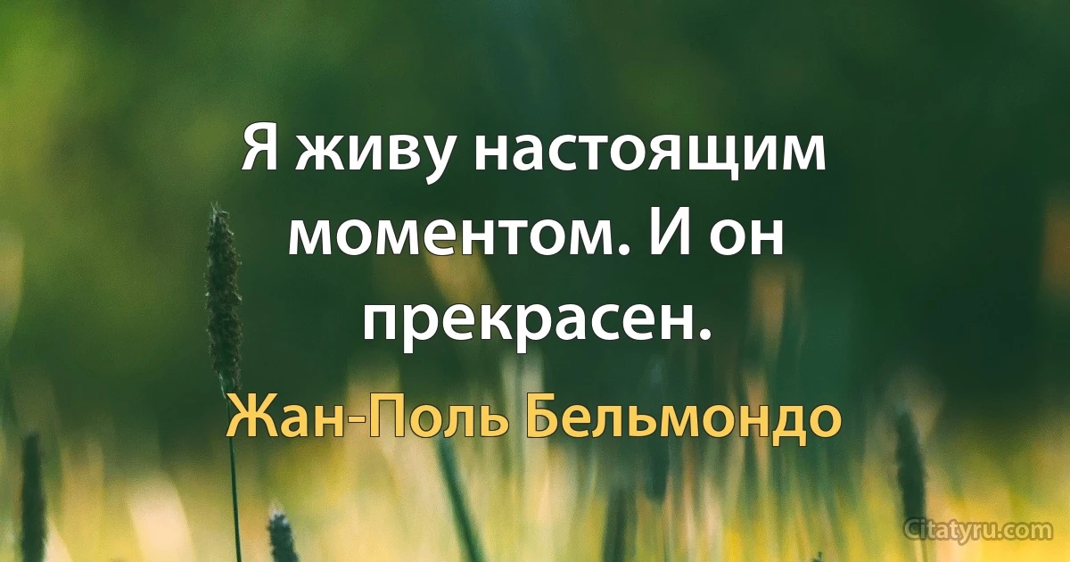 Я живу настоящим моментом. И он прекрасен. (Жан-Поль Бельмондо)