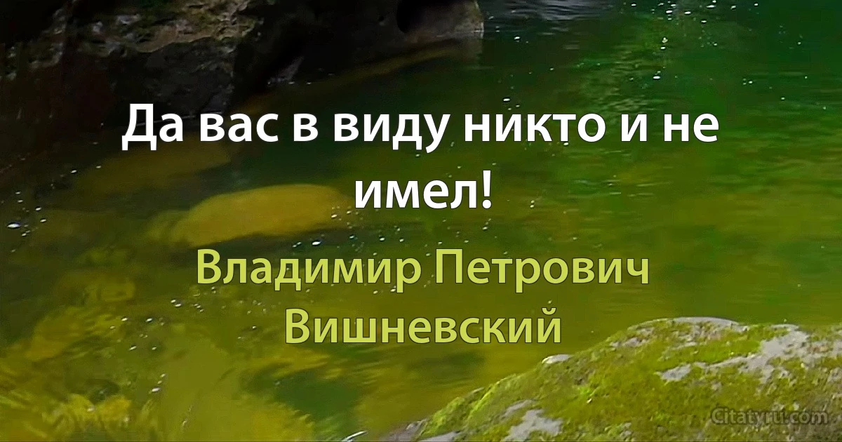 Да вас в виду никто и не имел! (Владимир Петрович Вишневский)