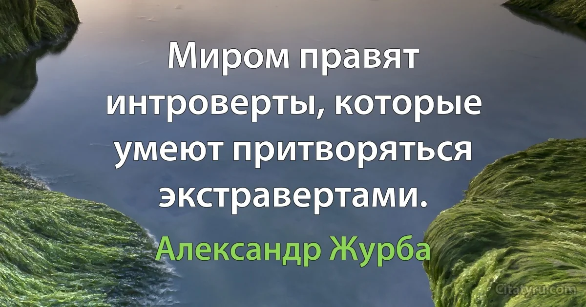 Миром правят интроверты, которые умеют притворяться экстравертами. (Александр Журба)