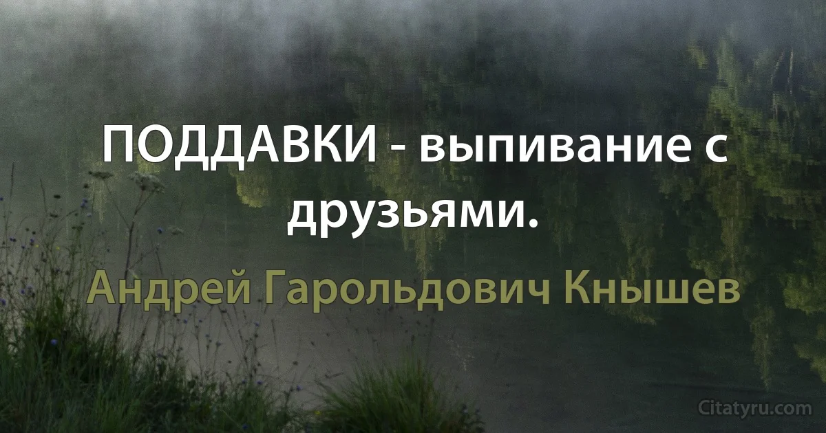 ПОДДАВКИ - выпивание с друзьями. (Андрей Гарольдович Кнышев)