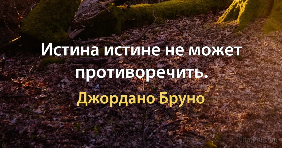 Истина истине не может противоречить. (Джордано Бруно)