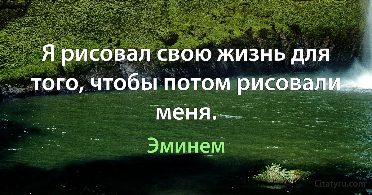 Я рисовал свою жизнь для того, чтобы потом рисовали меня. (Эминем)