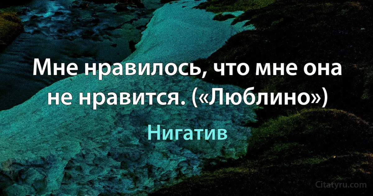 Мне нравилось, что мне она не нравится. («Люблино») (Нигатив)