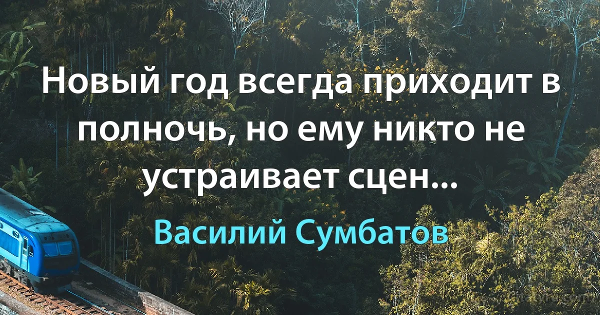 Новый год всегда приходит в полночь, но ему никто не устраивает сцен... (Василий Сумбатов)