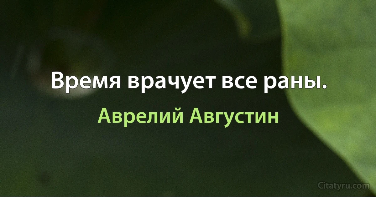 Время врачует все раны. (Аврелий Августин)