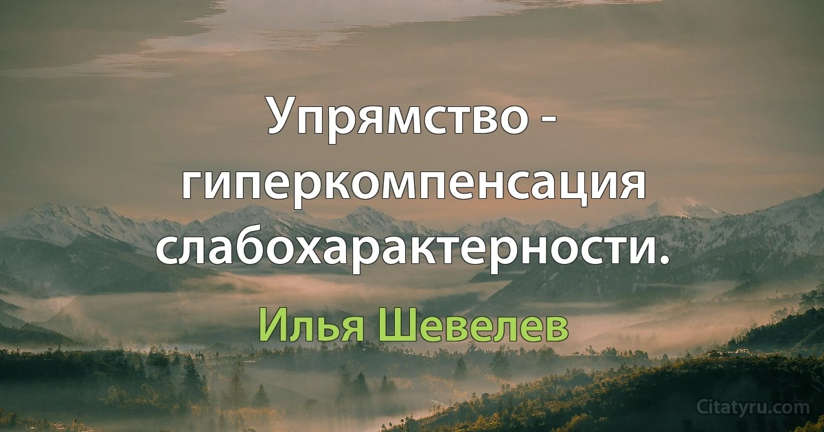 Упрямство - гиперкомпенсация слабохарактерности. (Илья Шевелев)