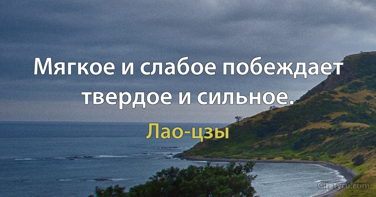 Мягкое и слабое побеждает твердое и сильное. (Лао-цзы)