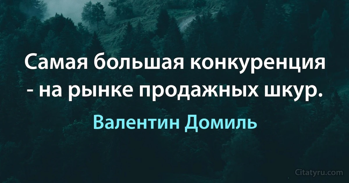 Самая большая конкуренция - на рынке продажных шкур. (Валентин Домиль)