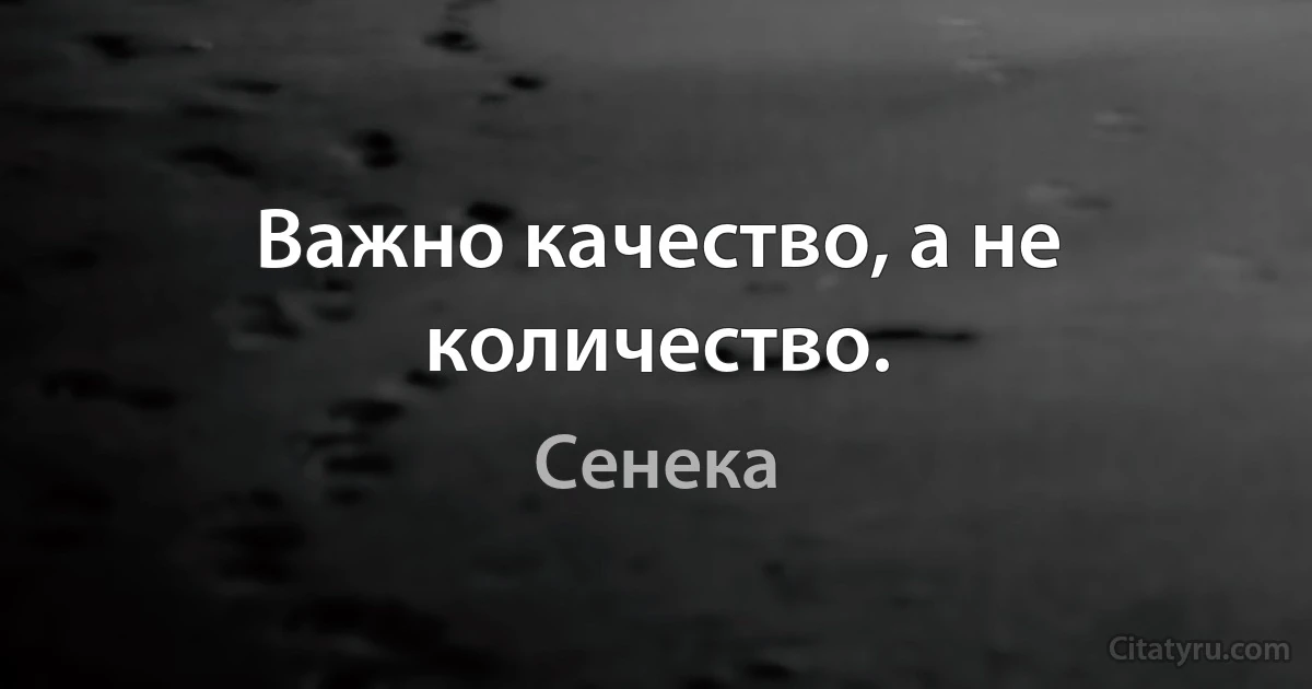 Важно качество, а не количество. (Сенека)