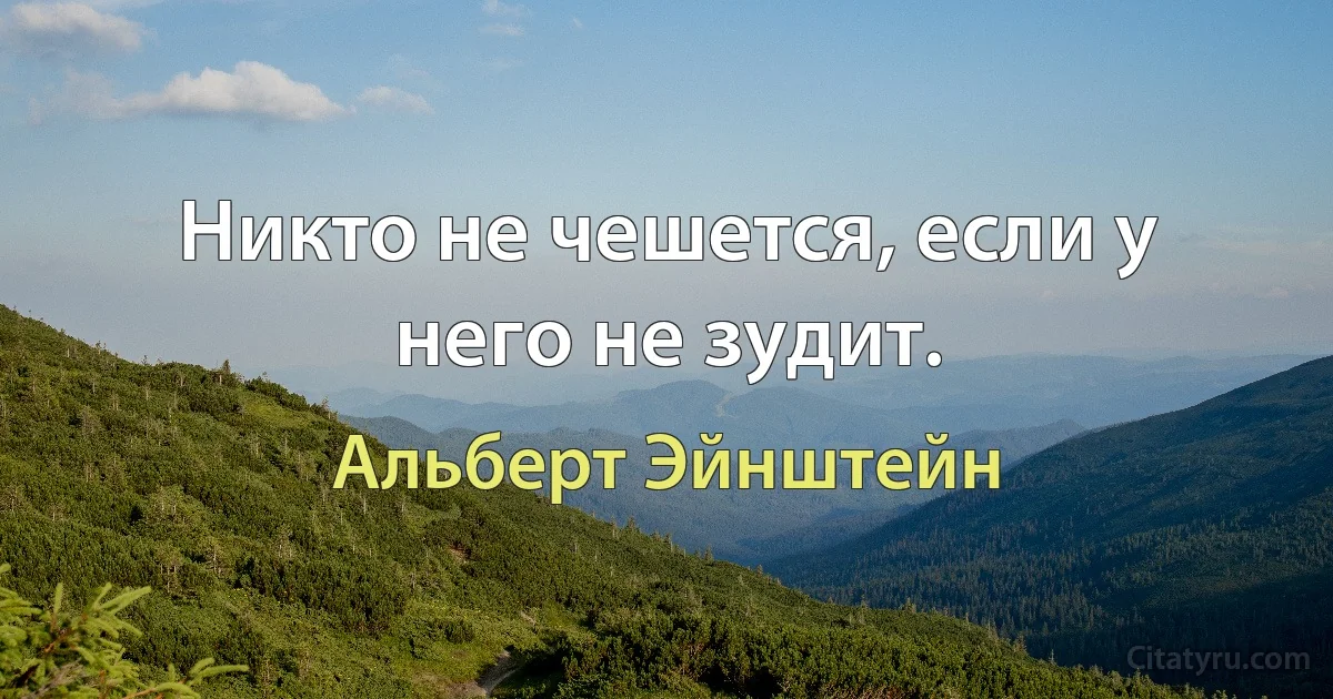 Никто не чешется, если у него не зудит. (Альберт Эйнштейн)