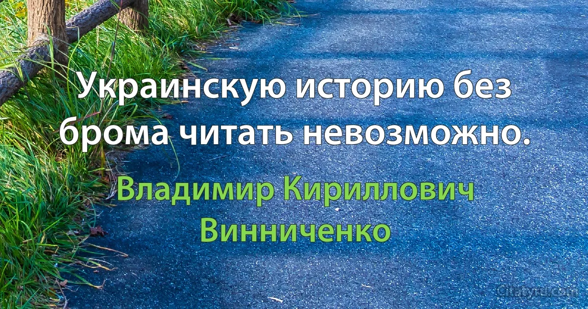 Украинскую историю без брома читать невозможно. (Владимир Кириллович Винниченко)