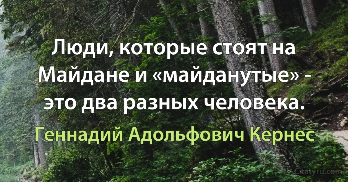 Люди, которые стоят на Майдане и «майданутые» - это два разных человека. (Геннадий Адольфович Кернес)