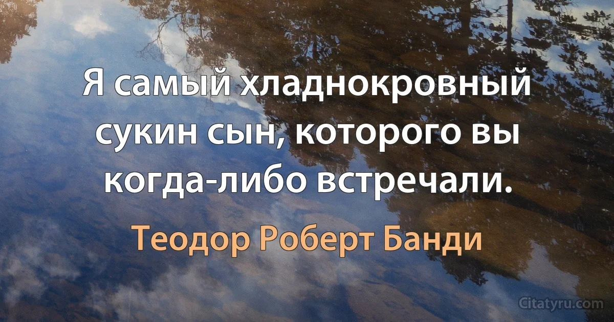 Я самый хладнокровный сукин сын, которого вы когда-либо встречали. (Теодор Роберт Банди)