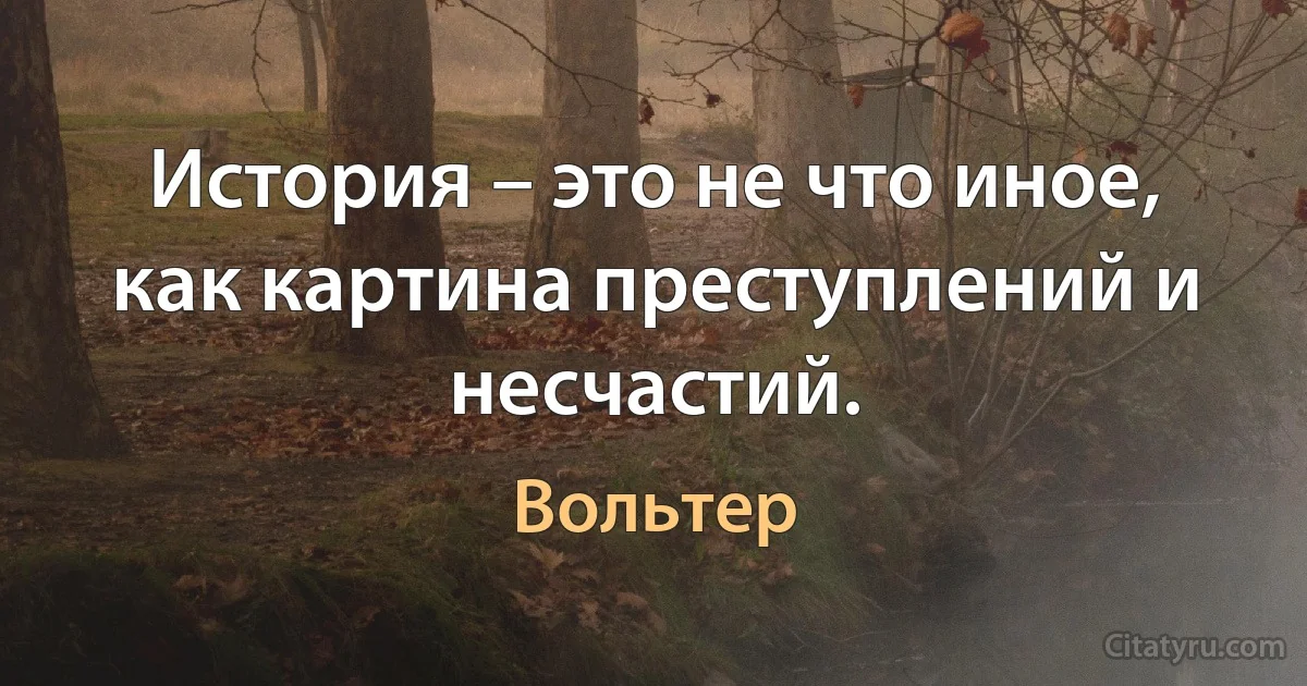 История – это не что иное, как картина преступлений и несчастий. (Вольтер)