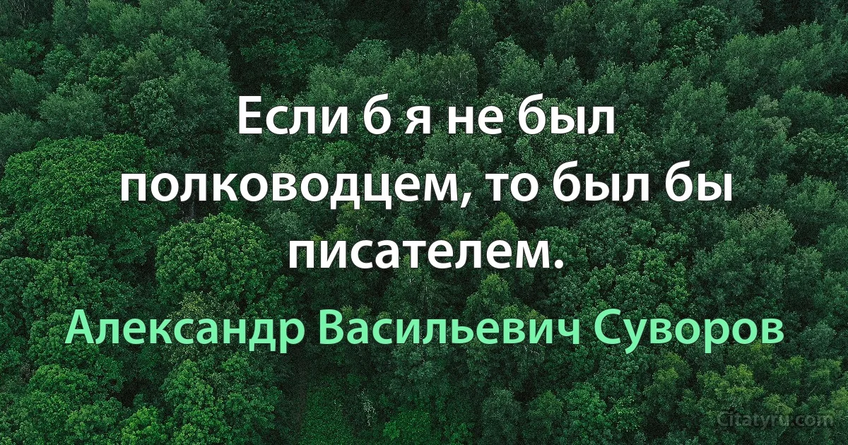 Если б я не был полководцем, то был бы писателем. (Александр Васильевич Суворов)