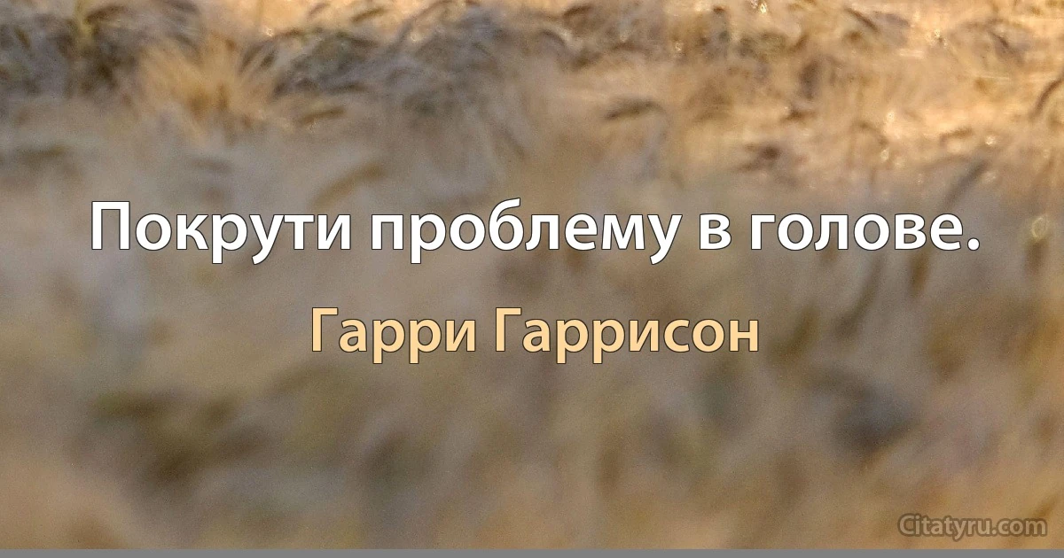 Покрути проблему в голове. (Гарри Гаррисон)