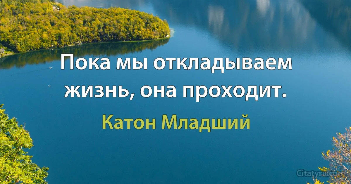 Пока мы откладываем жизнь, она проходит. (Катон Младший)