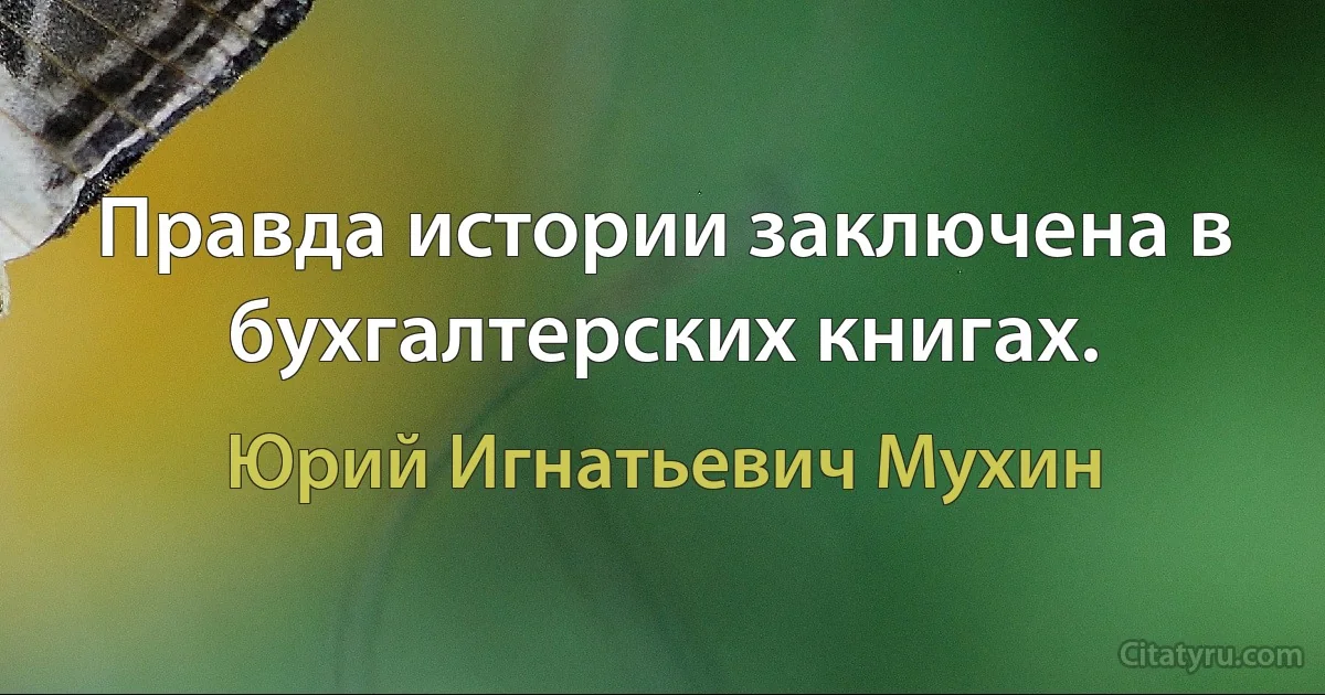 Правда истории заключена в бухгалтерских книгах. (Юрий Игнатьевич Мухин)