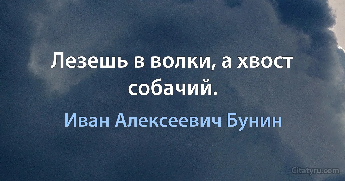 Лезешь в волки, а хвост собачий. (Иван Алексеевич Бунин)