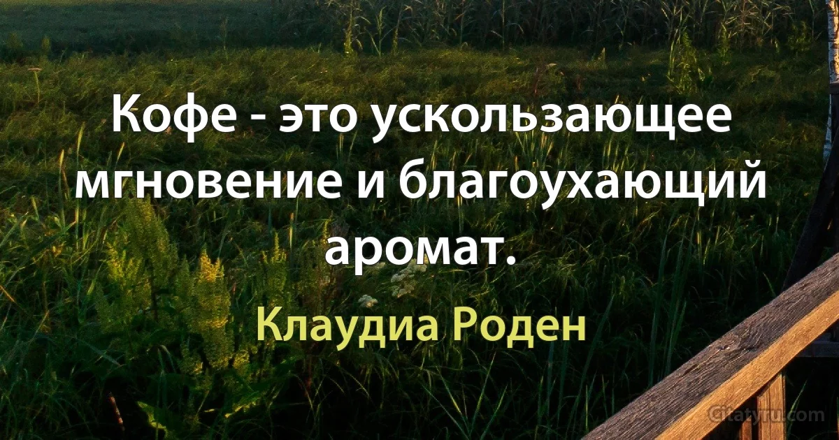 Кофе - это ускользающее мгновение и благоухающий аромат. (Клаудиа Роден)